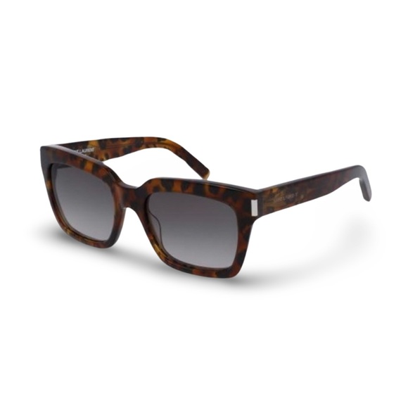 Saint Laurent Accessories - Yves Saint Laurent Black & Tortoise Leopard Print Sunglasses